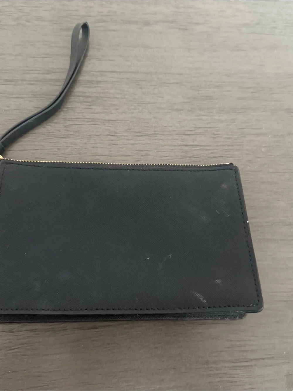 kate spade Black Zip Wristlet with Gold Logo